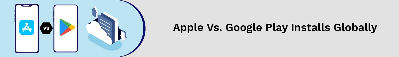apple vs google play installs globally
